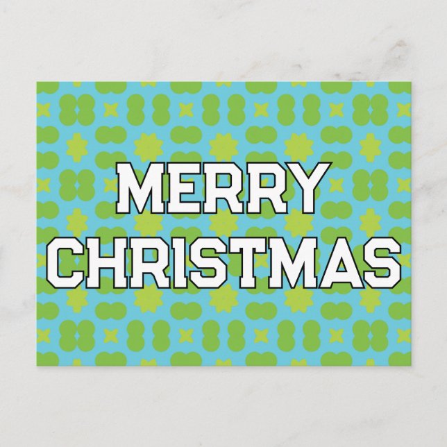 Geometriskt julmönster - Personligt Helg Vykort (Framsida)