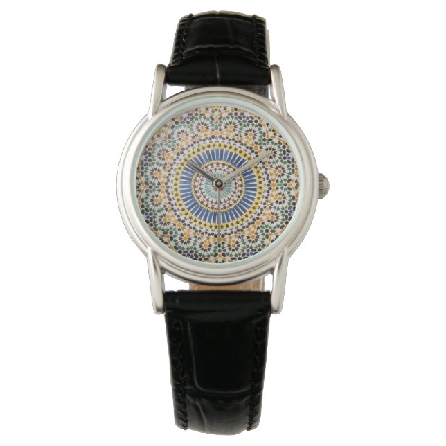 Geometriskt kakelmönster, Marocko Armbandsur (Framsida)