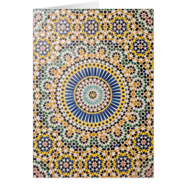 Geometriskt kakelmönster, Marocko Hälsningskort (Framsidan)