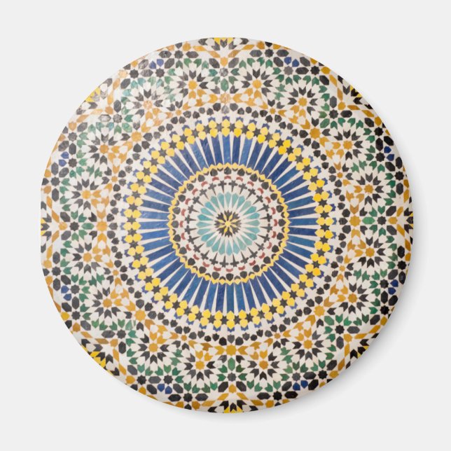 Geometriskt kakelmönster, Marocko Magnet (Framsidan)