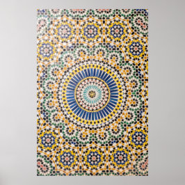 Geometriskt kakelmönster, Marocko Poster