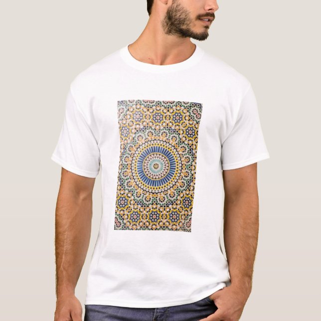 Geometriskt kakelmönster, Marocko Tee Shirt (Framsida)