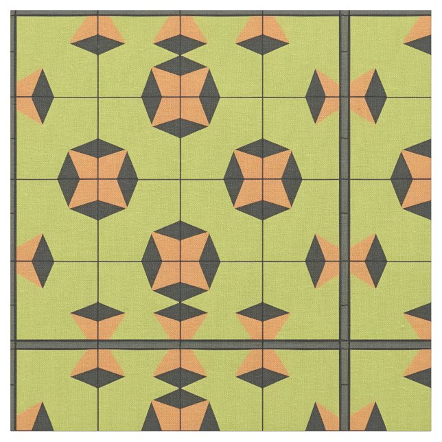 Geometriskt kakelmönster med starka färger tyg (Närbild)