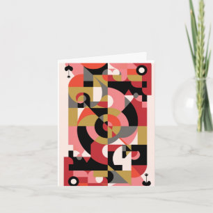Geometriskt KÄRLEK i rosa, svart, röd, vit, gult Kort