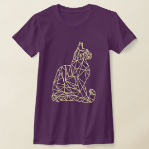 Geometriskt katt med modern Minimal Abstrakt för C T Shirt