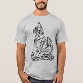 Geometriskt katt med modern Minimal Abstrakt för C T Shirt