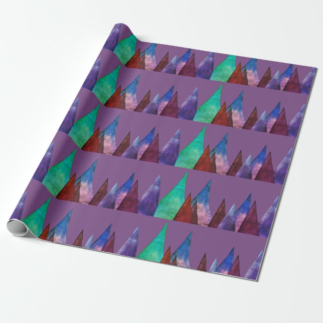 Geometriskt konstinpackningspapper presentpapper (Utrullad)