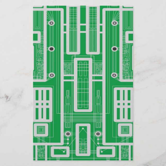 Geometriskt kretskort brevpapper (Framsida)