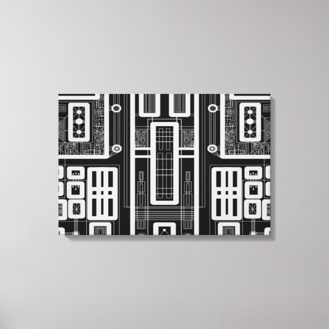 Geometriskt kretskort canvastryck (Framsida)