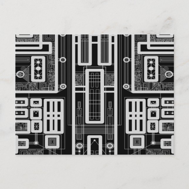 Geometriskt kretskort vykort (Framsida)