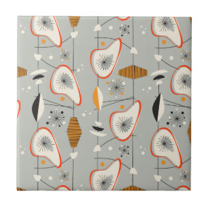 Geometriskt kricka- & blåttmönster kakelplatta