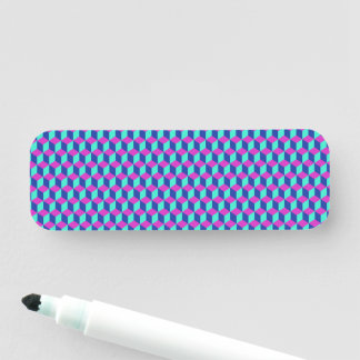 Geometriskt kubmönster namnbricka
