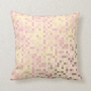 Geometriskt kvadrerar mer foxier guld- rosa kudde