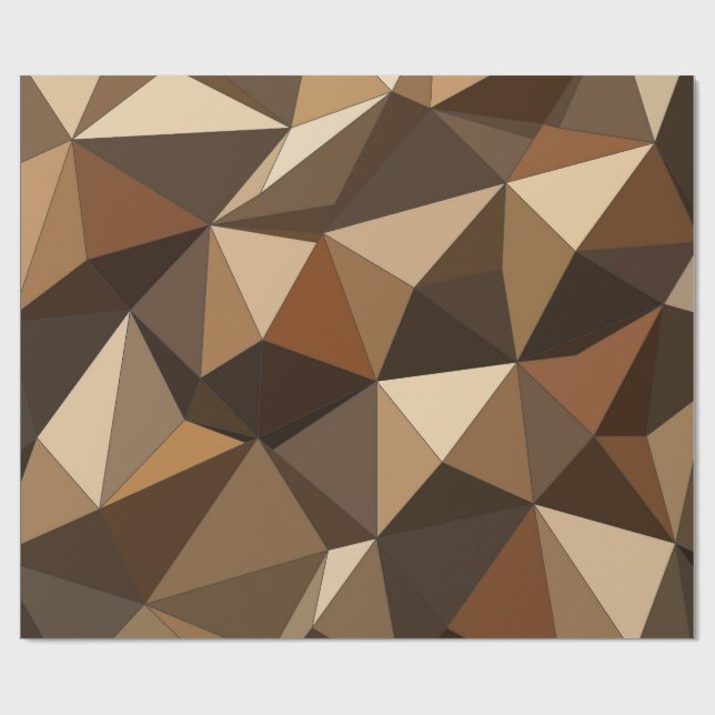 Geometriskt Låg Poly Jordtoner Presentpapper (Platt)