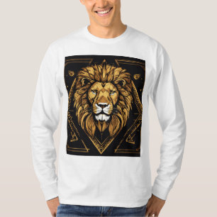Geometriskt Lejont raster T-Shirt: fet Struktur oc T Shirt