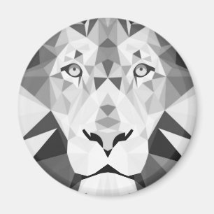 Geometriskt lejont svartvitt magnet