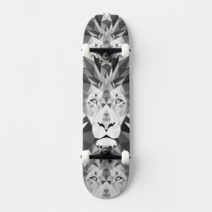 Geometriskt lejont svartvitt skateboard bräda 21,5 cm