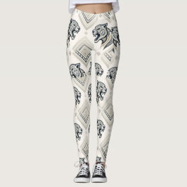 Geometriskt Leopardsömönster Leggings