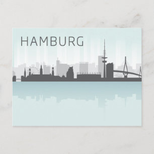 Geometriskt liggande Hamburg, Tyskland Vykort