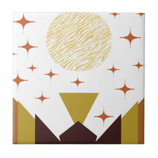 Geometriskt liggande i mitten av århundradet kakelplatta