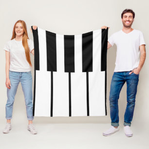 Geometriskt linjer av piano nycklar fleecefilt