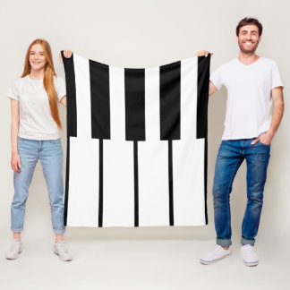 Geometriskt linjer av piano nycklar fleecefilt