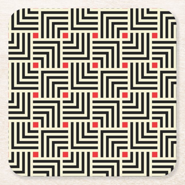 Geometriskt linjermönster underlägg papper kvadrat (Framsidan)