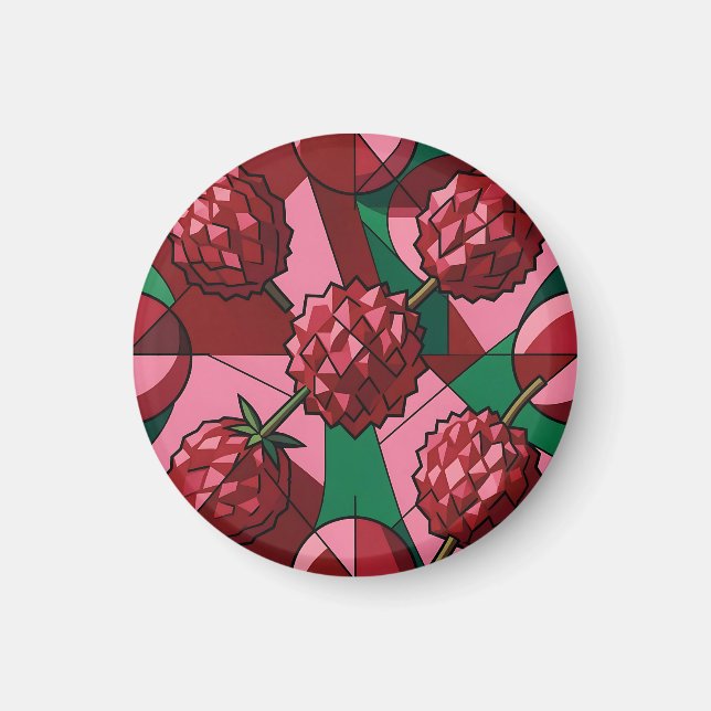 Geometriskt Litchimönster Magnet (Framsidan)