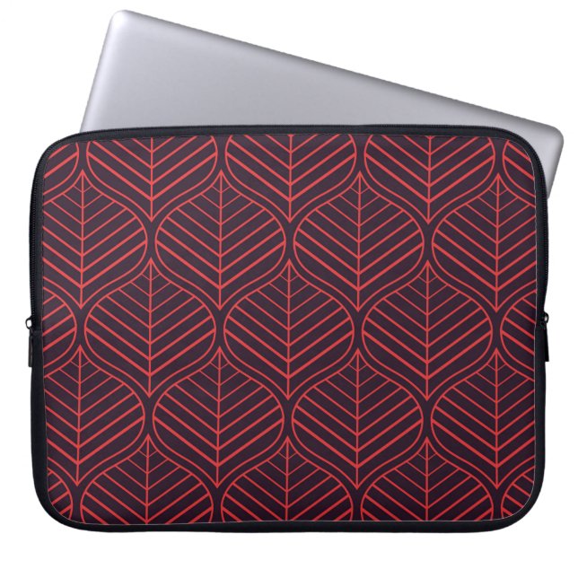 Geometriskt löv sömlöst mönster. Abstraktens textu Laptop Fodral (Framsidan)
