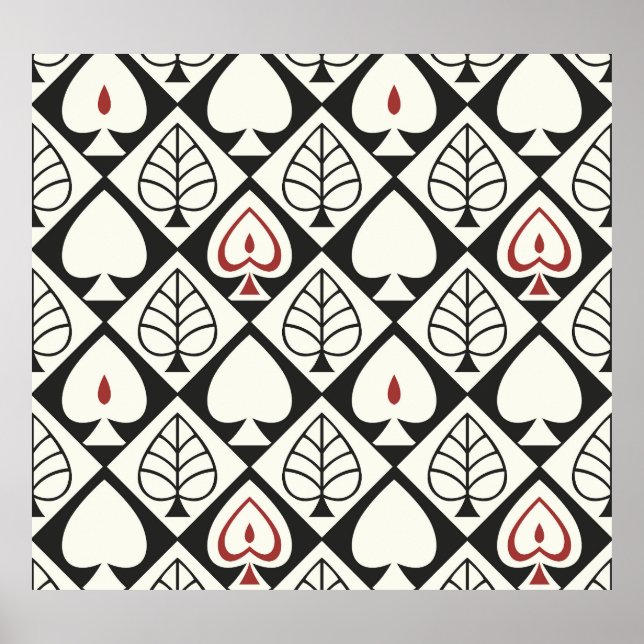 Geometriskt löv, sömlöst naturligt mönster. poster (Framsidan)