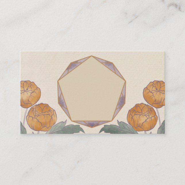 Geometriskt makronkort för vattenfärg visitkort (Framsida)