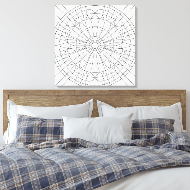 Geometriskt Mandala-mönster Canvastryck (Insitu (sovrum))