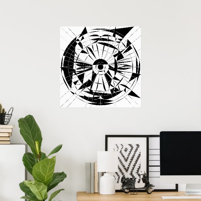 Geometriskt Mandala-mönster Poster (Hemmakontoret)