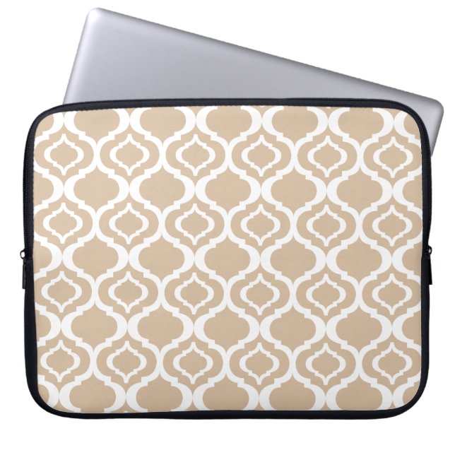 Geometriskt marockanskt gallermönster för laptop sleeve (Framsidan)
