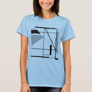 Geometriskt MCM-utseende för medelsvart Grått-Cont T Shirt