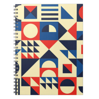 Geometriskt medelårhundrade: Funky Retro Mönster. Anteckningsbok