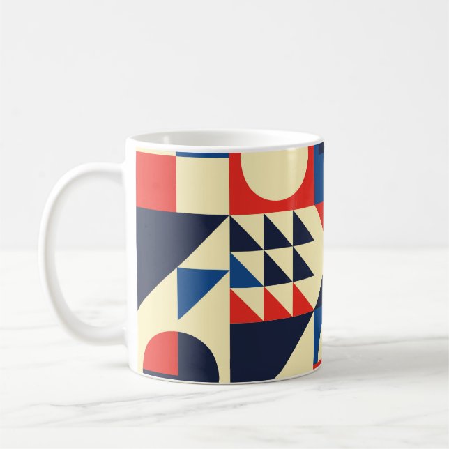 Geometriskt medelårhundrade: Funky Retro Mönster. Kaffemugg (Vänster)