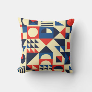 Geometriskt medelårhundrade: Funky Retro Mönster. Kudde