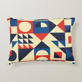 Geometriskt medelårhundrade: Funky Retro Mönster. Prydnadskudde