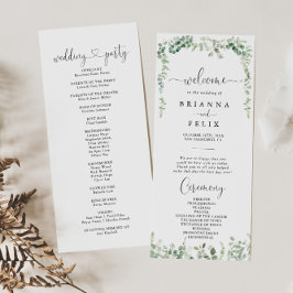 Geometriskt minimalistiskt eukalyptus-Bröllopsprog Program