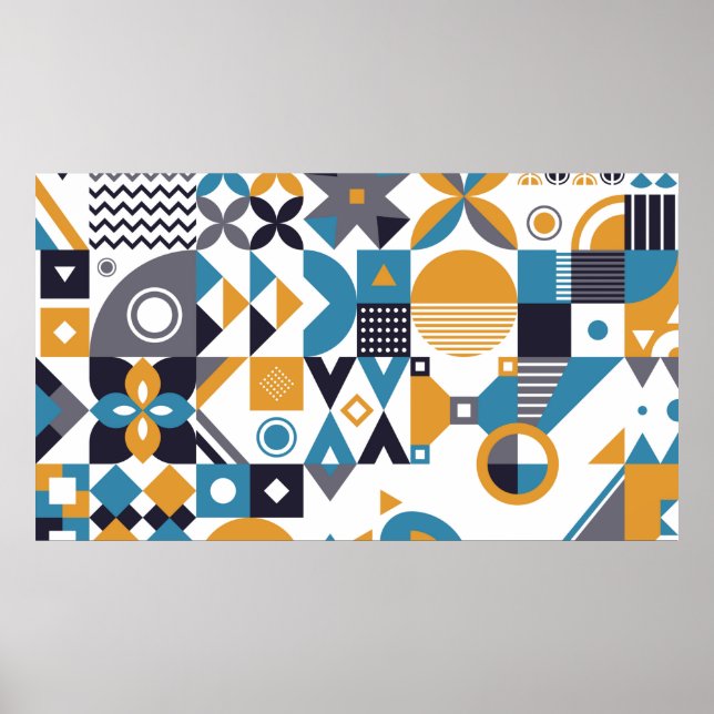 Geometriskt minimalistiskt mönster. Abstraktens be Poster (Framsidan)