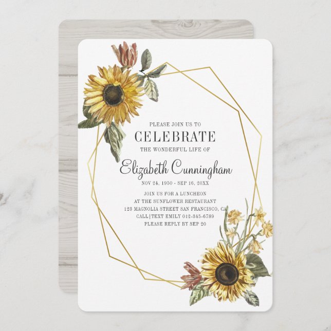 Geometriskt minnesmärke för solrossolrossolens Lan Inbjudningar (Fram/baksida)