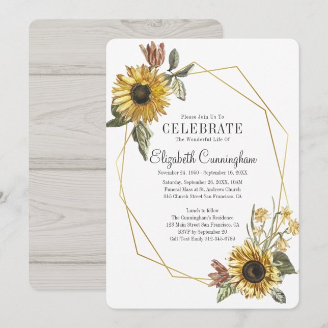 Geometriskt minnesmärke för solrossolrossolens Lan Inbjudningar (Fram/baksida)