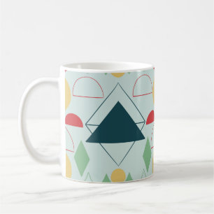 Geometriskt Mint för Mod i mitten av århundradet Kaffemugg