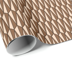 Geometriskt Mitt--Århundrade, choklad och persika Presentpapper