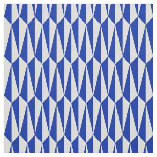 Geometriskt Mitt--Århundrade, kobolt och vit Tyg