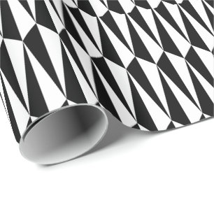 Geometriskt Mitt--Århundrade, svartvitt Presentpapper