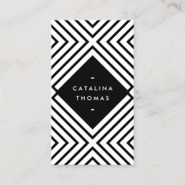 Geometriskt Mod med fetstil, svart och vit Mönster Visitkort