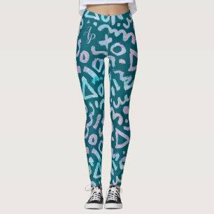Geometriskt monogram för Abstrakt i mitten av århu Leggings