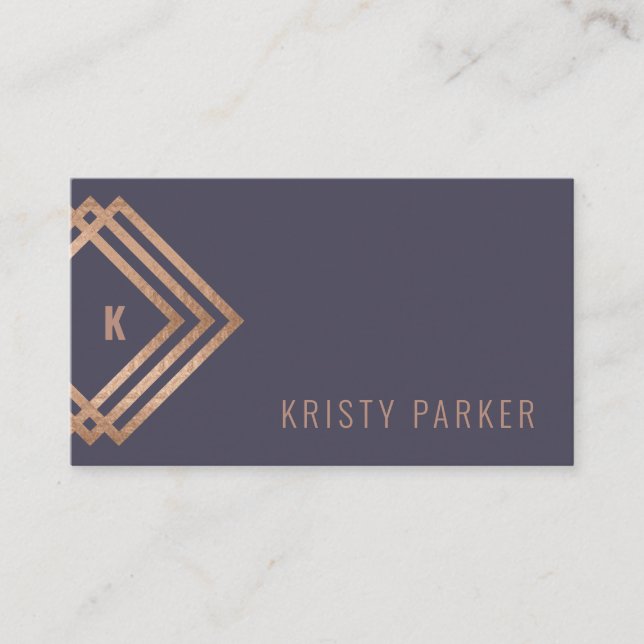 Geometriskt monogram för minimal professionell visitkort (Framsida)